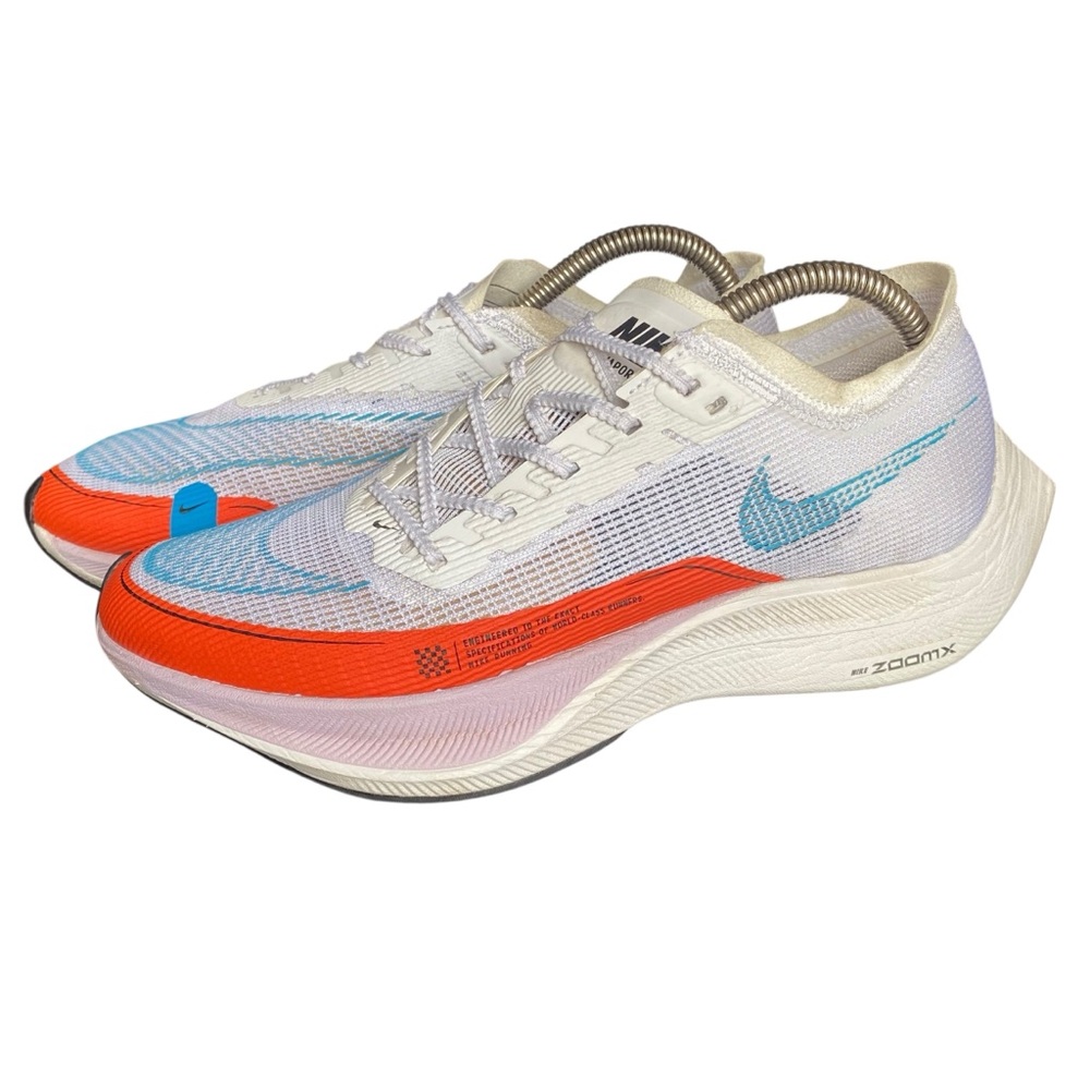 Nike ZoomX Vaporfly Shoe Womens 9 40.5 Running Ultralight White Orange Pink